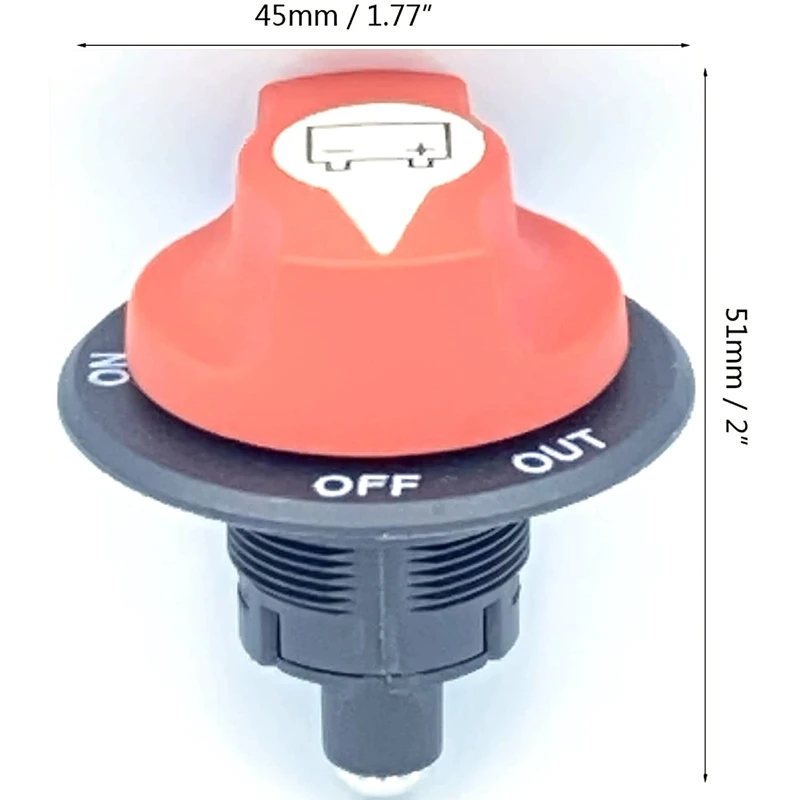 Battery Isolator Switch, 100A Battery Disconnect Master Cutoff Switch, For Marine Boat RV ATV UTV, With Power Cable