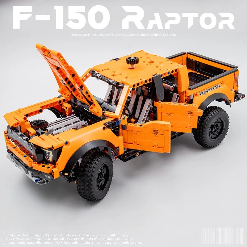 1379PCS Difficult Technical Ford Pickup Suv F-150 Raptor Building Blocks 42126 Assemble Vehicle Bricks Toy For Kids Adult