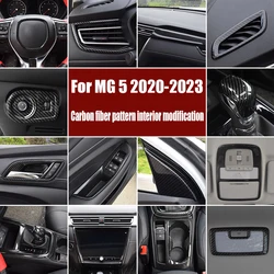 For MG 5 2023 2022 2021 2020 Carbon fiber pattern interior gear shift central control air outlet water cup frame lifting panel