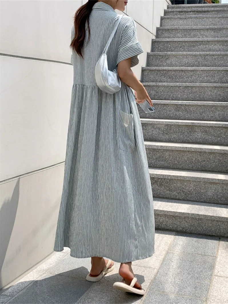 Retro Koreaanse stijl loszitte - Korean Style A Line Shirt Dress recensie en prijs