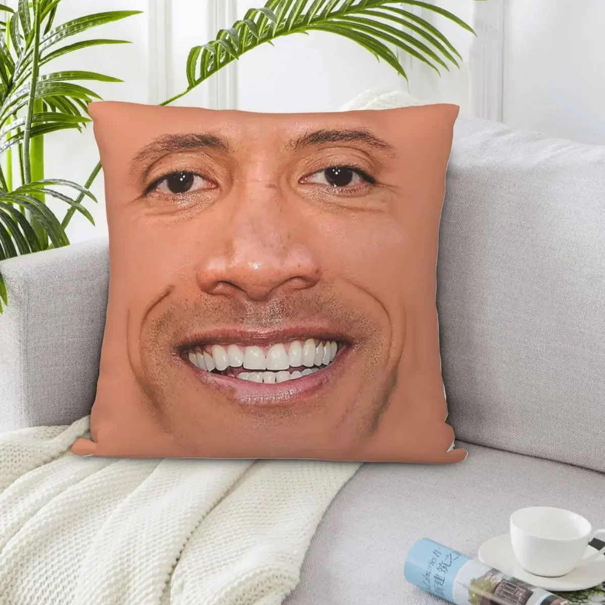 The Rock Face Dwayne Cushion Cover for Sofa Home Decorative American Actor Johnson Throw Pillow Cover Soft Velvet Pillowcase