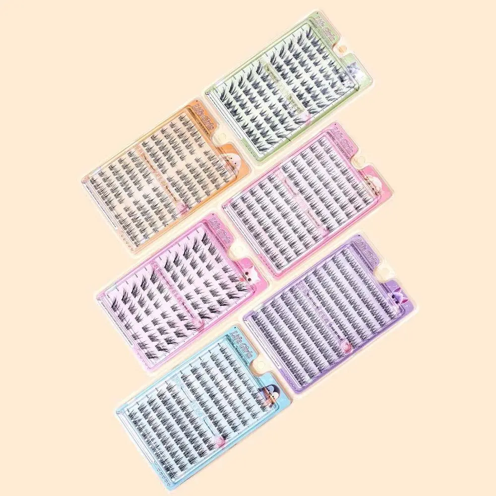 Segmented Individual Eyelashes Large Capacity Oblique Winged L Curl False Eyelashes DIY Long Lasting Glue Free False Eyelashes
