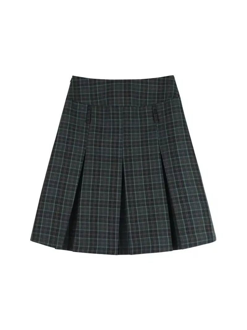

plus Size A-Line Plaid Skirt Women's Spring Summer College Sle Midi Plaid Skirt Design Sensation ort Skirt