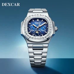 DEXCAR Men's Watches Top Brand Luxury Automatic Watch For Men Mechanical Wristwatch Stainless Steel Waterproof Sports Man Watch