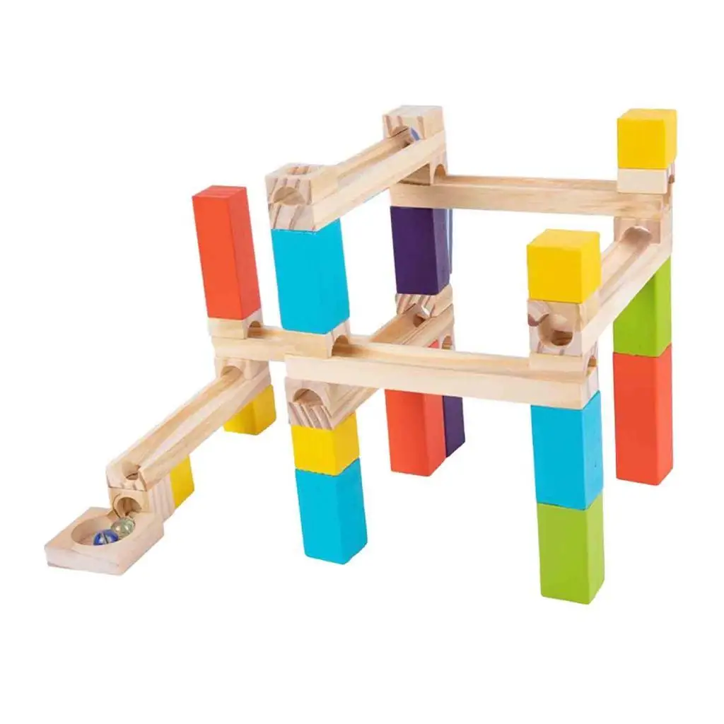 Colorful Marble Track Maze Game Kids Wooden Marble Run for Early