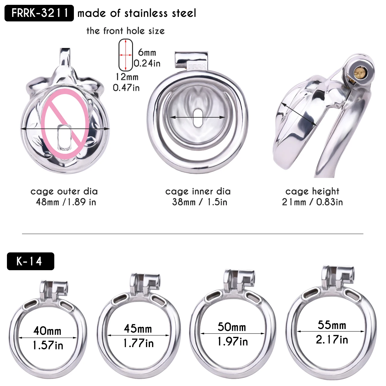 FRRK Stainless Steel Real Pussy Male Chastity Cage With 2026 Silicone Strap Belt Device Sissy Clitora Lock Cock Penis Ring - view 2