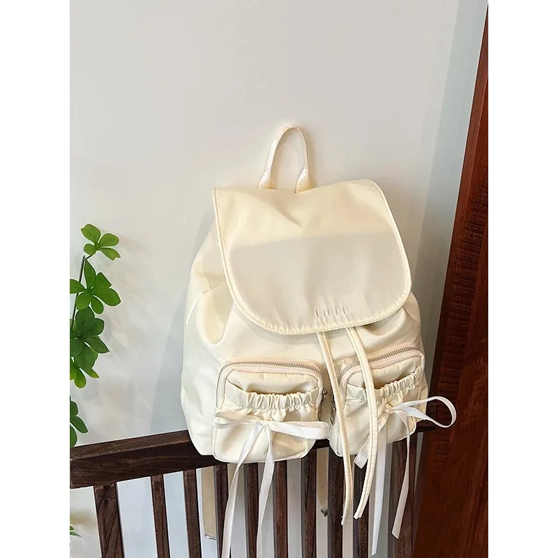

Korean College Sle Casual Bapa Large Capaci Ballet Girl Knot Double oulder Bag Student Bag Youth Daily Use