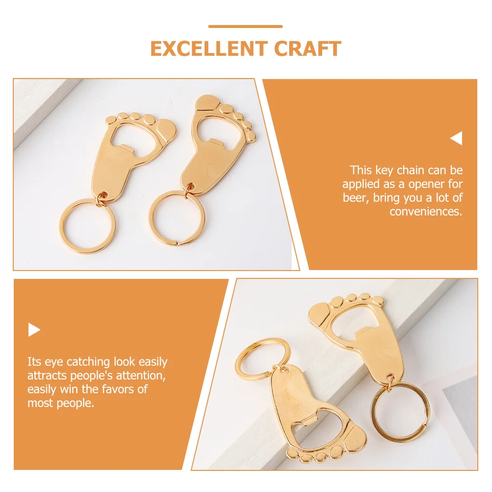 10 pcs keychain Flaska opener Kisded zuhany Szívesség Órazseb fiúknak ajándékok Állásából elbocsát mag számára lányok Pajesz Vendég decorations Lábnyom