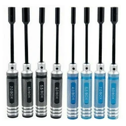 Essential RC Hobby Tool, 4Pcs Hex Screwdriver Set Nut Driver Socket Kit, Sizes 4mm 5 5mm 7 0mm 8 0mm, Durable Metal Material