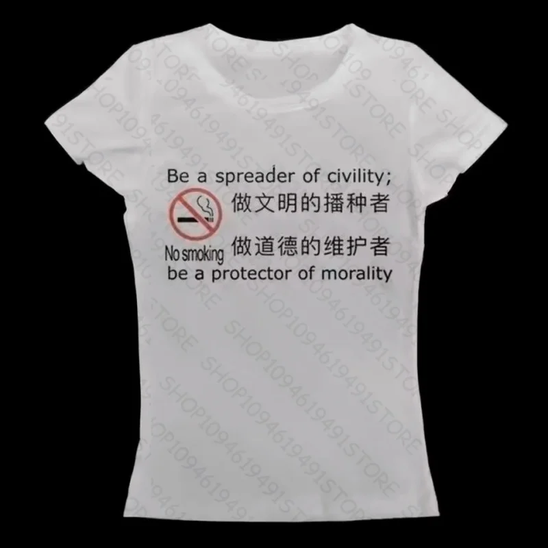 Emo Girls T-shirts Gothic Punk Printing Casual T-shirts Vintage Y2k Style Printing Summer Women Clothing Sexy T-shirts 2000s