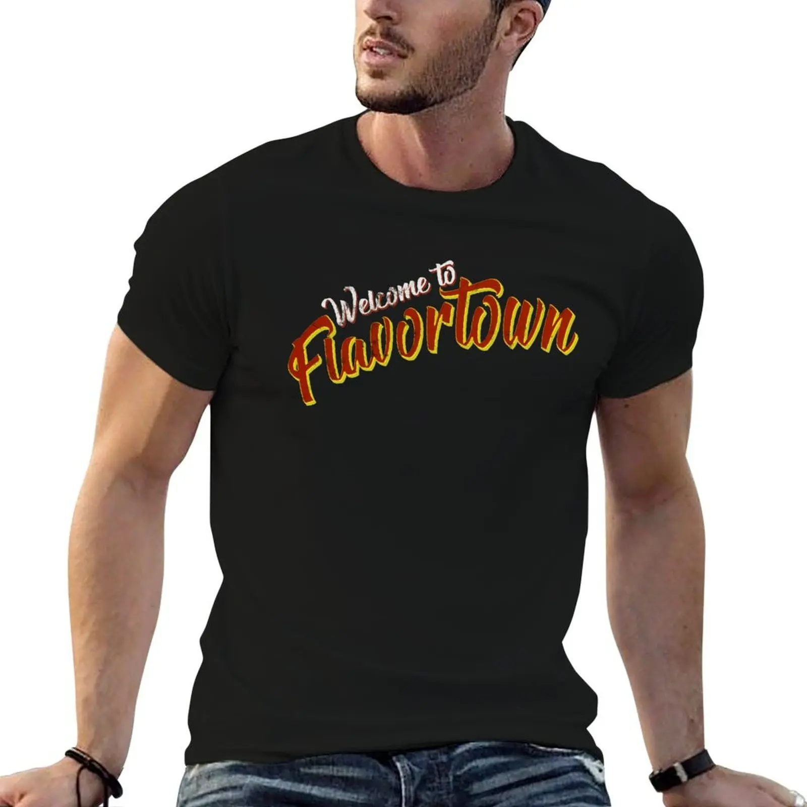 Добро пожаловать в футболку Flavortown, мужские хлопковые футболки, футболка из 100% хлопка