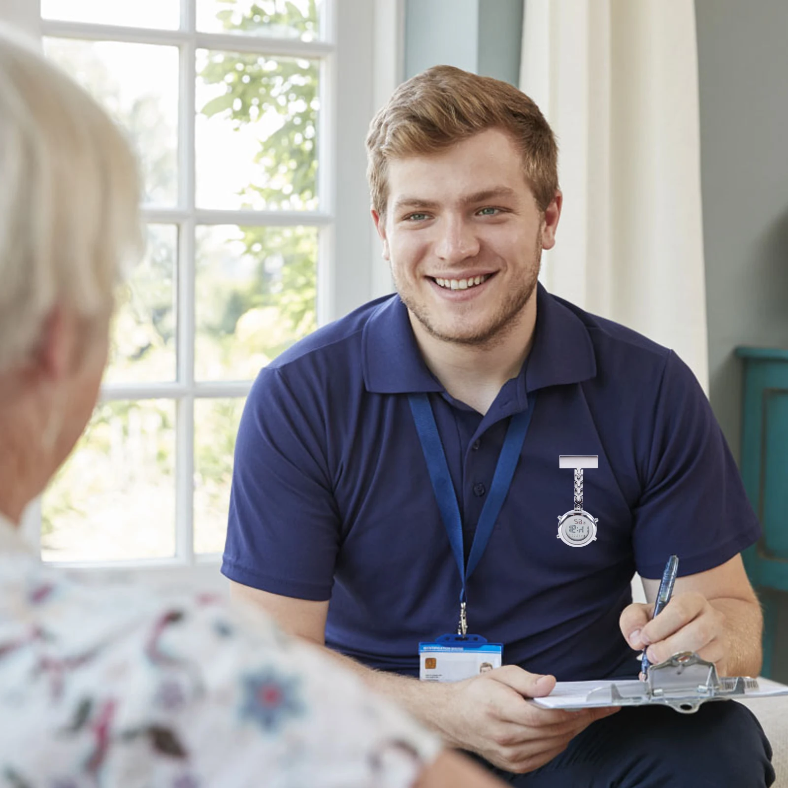 

Electronic Digital Chest Watch Nurses Fob Mirror Ordinary Glass Alloy Shell Lapel Pin for Men Women Birthday Christmas Nurse