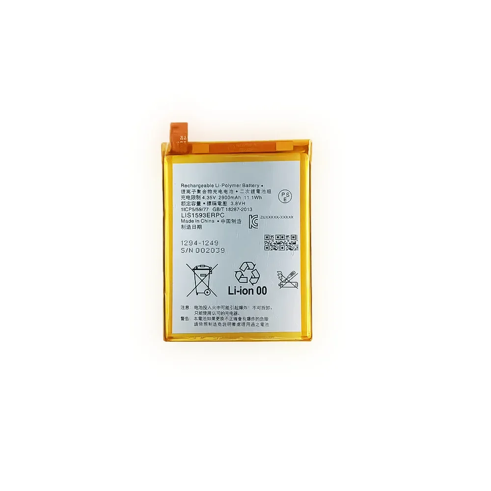 100% Orginal High Quality Replacement Battery For SONY Xperia Z5 E6633 E6683 E6603 E6653 LIS1593ERPC Built-in 2900mAh Batteries