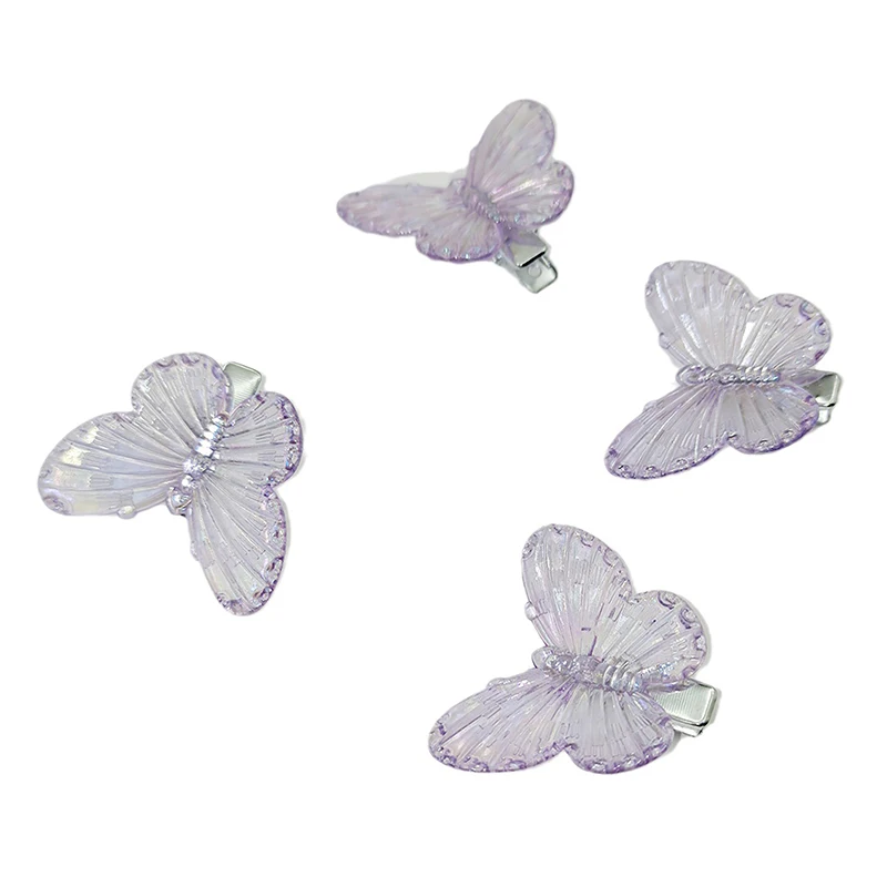 Purple Butterfly Hairpins Girl Hair Clips Barrettes Women Sweet Hair Ornament Rainbow Headwear Fashion Hair Accessories