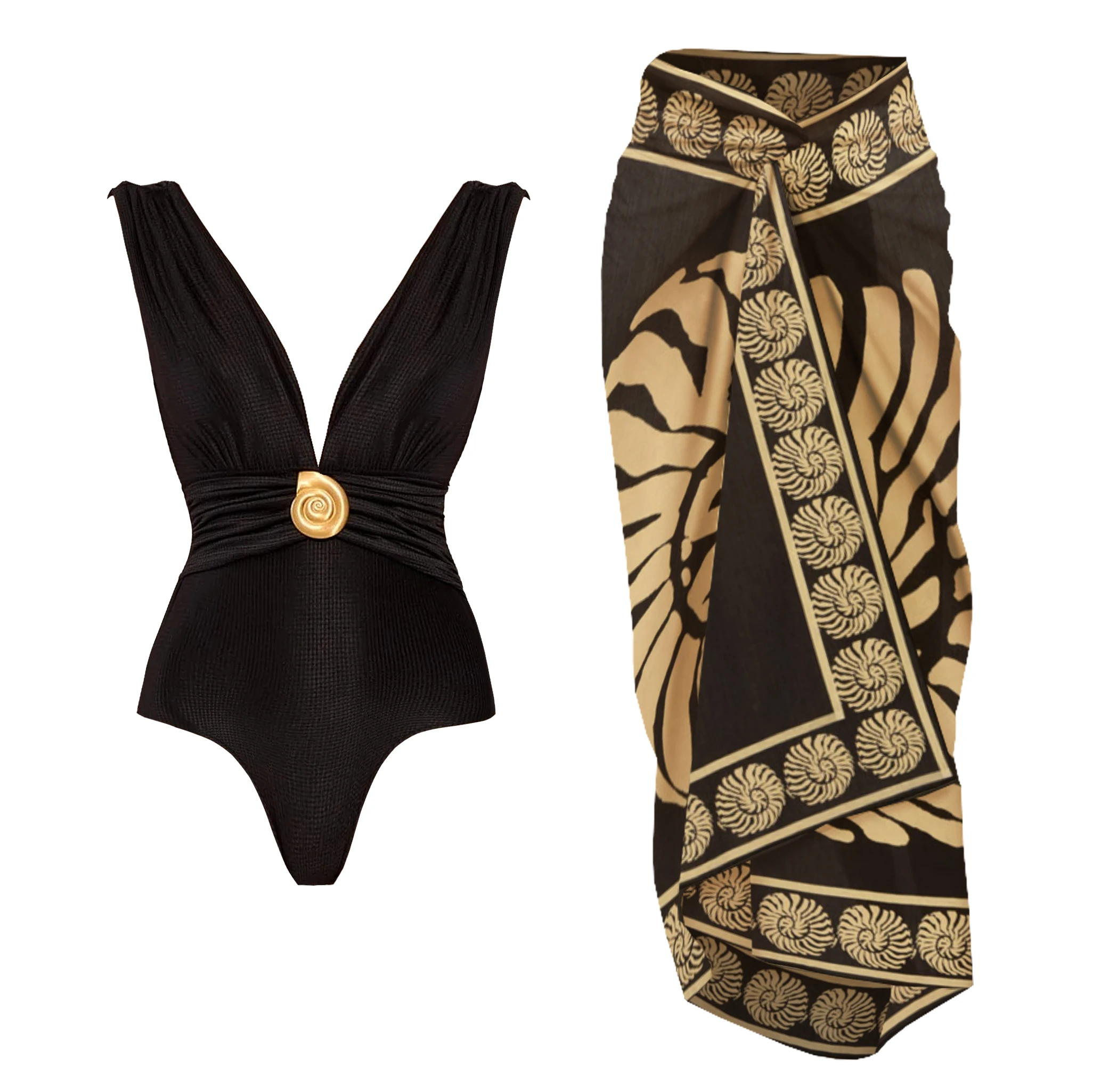 

Комплект из 2-х предметов: Сексуальный женский слитный купальник с глубоким V-образным вырезом, блестящий бикини со звездами, с высокой талией, 2025. Женский купальный костюм-боди для пляжа.