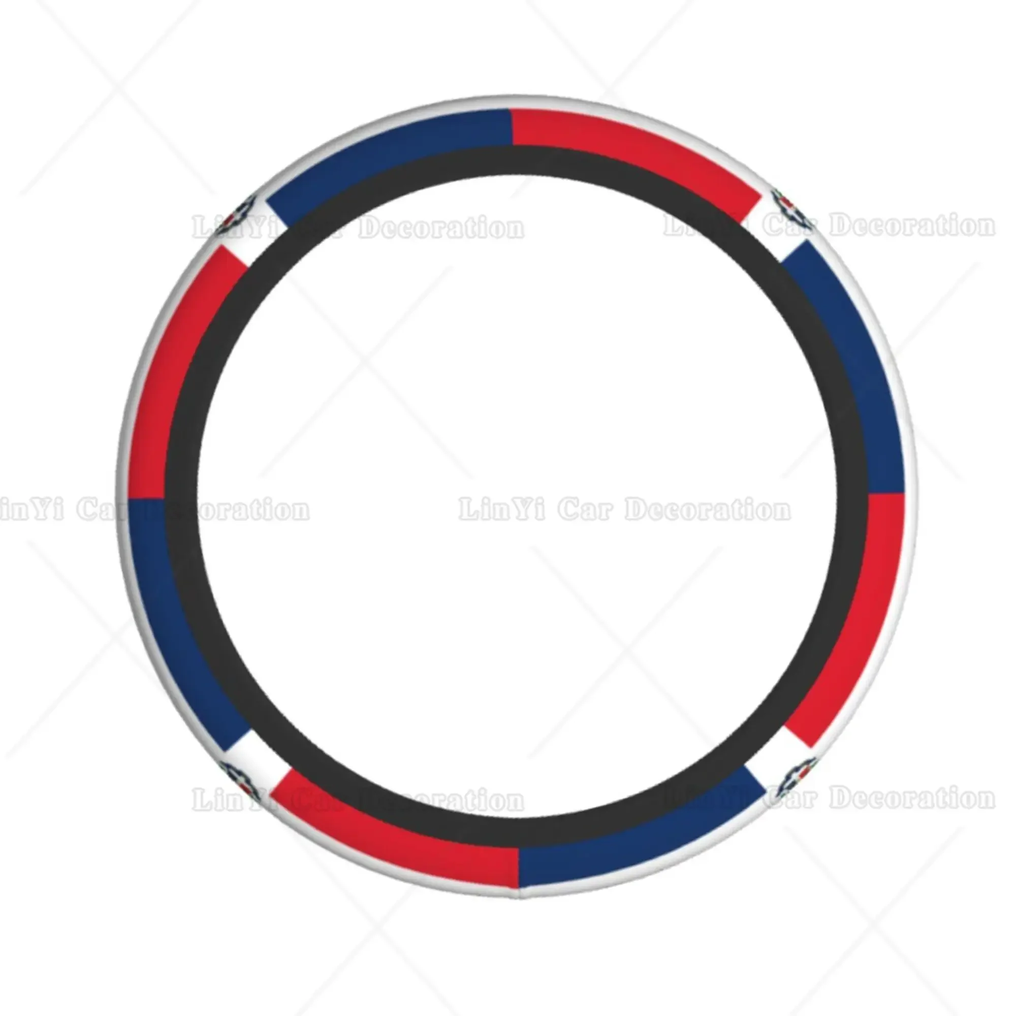 Non-Slip Elastic Steering Wheel Cover Dominican Republic Flag Auto Car Steering Wheel Cover Car Accessories Universal 15 Inch