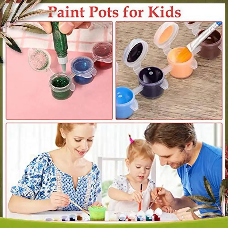 

New-160 Strips 960 Pots Empty Paint Strips Paint Cup Pots Mini Paint Pots Clear Storage Containers For Paintings Art (3Ml)