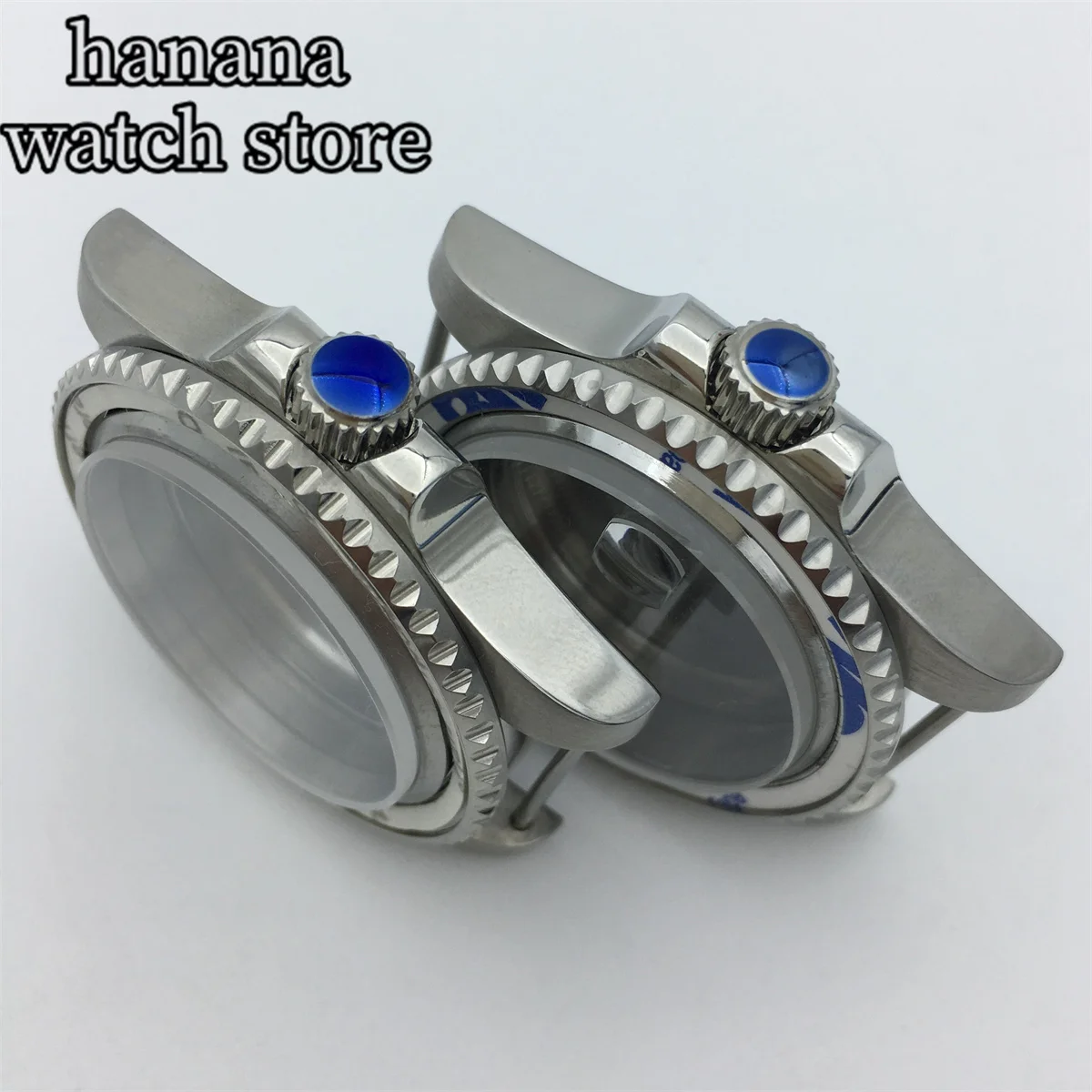 40mm case with  blue ceramic bezelle sapphire glass fit NH34 NH35 NH36 ETA2836 2824 PT5000 movement 100 meters waterproof