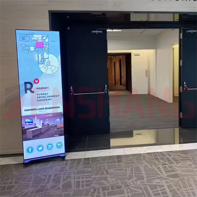 실내용 P2.5 2.5mm LED 포스터 디스플레이 스탠드형 쇼핑몰 매장 광고용 플로어 스탠딩 LED 스크린