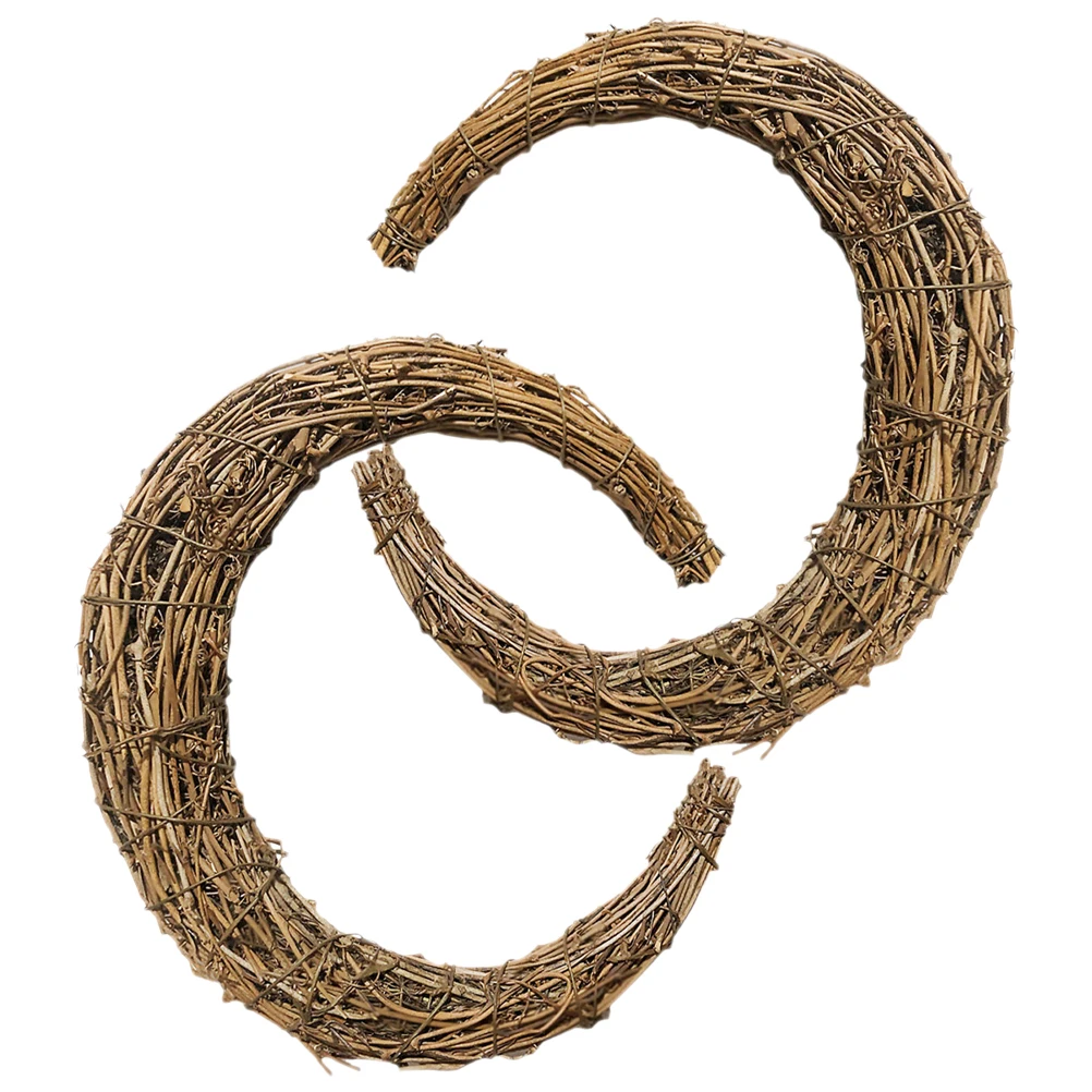 

2 Pcs Shape Wall Decor Diy Wreath Material 30cm Rattan DIY Wreath Frame Christmas Floral Ring Vine Home Garden Party Tools