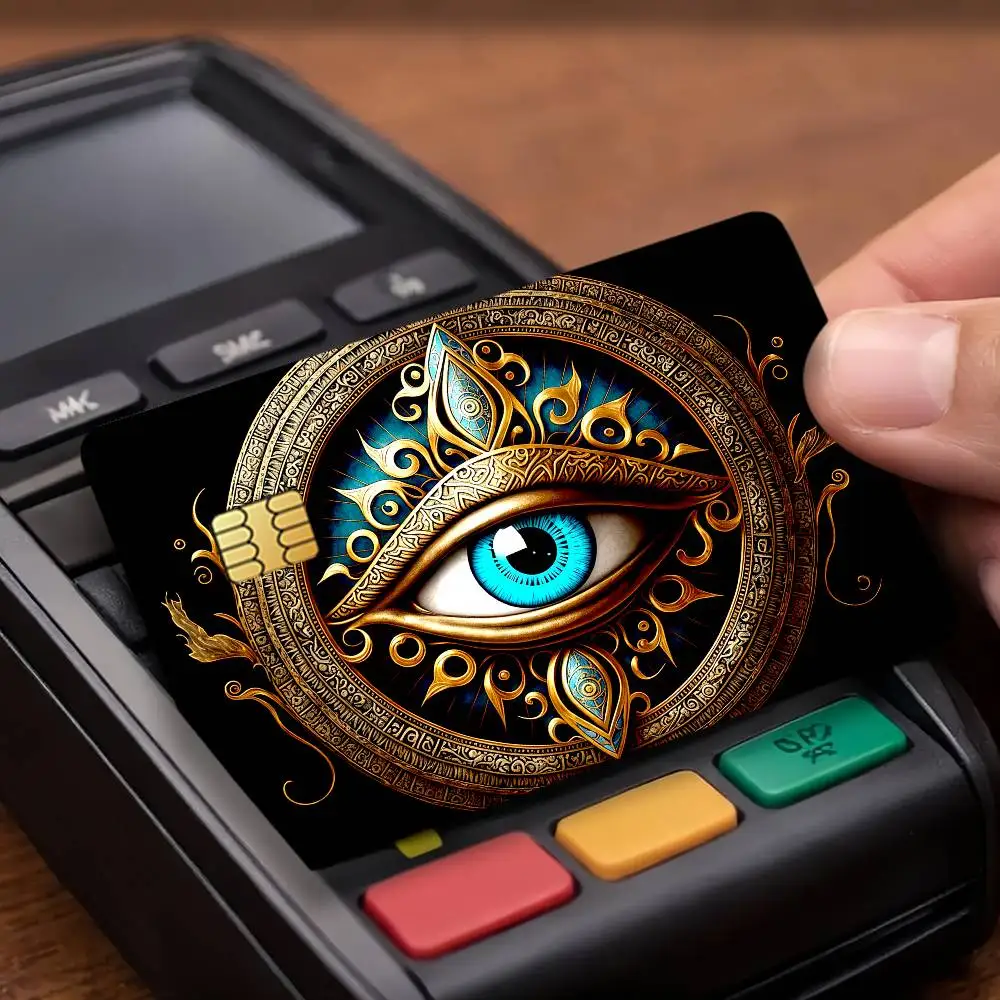 Evil Eye Credit Card Public Transportation Cards Protective Sticker Waterproof Card Face Decoration 4PCS