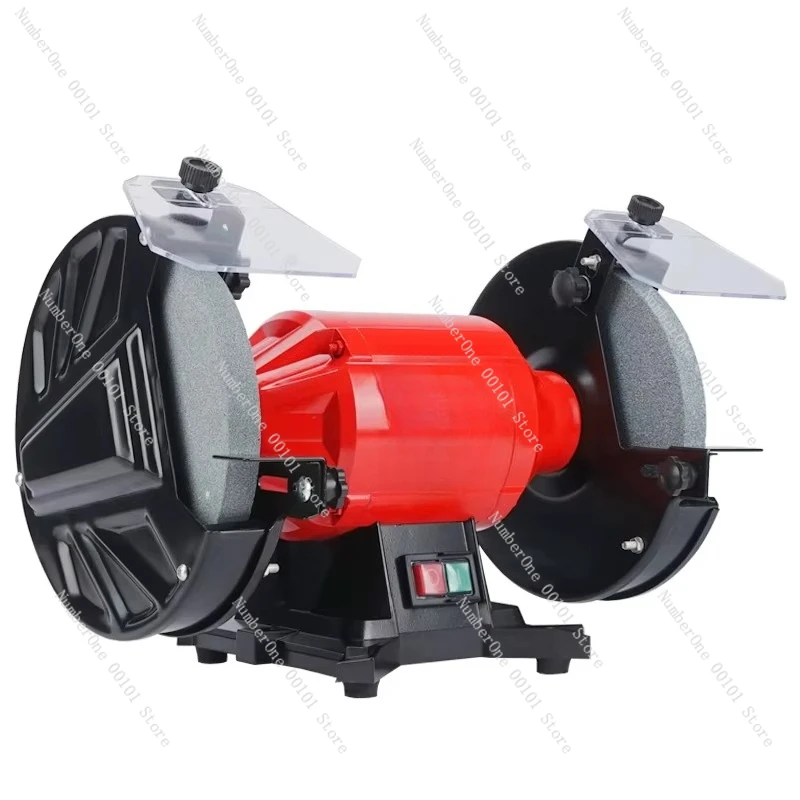 8 Inch 400W Yellow Magnifying-Glasse Shield Bench Grinder Pedestal Grinding Wheel Machine