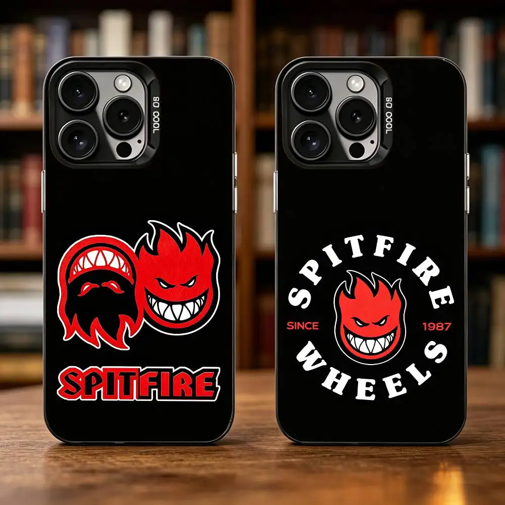 

S-Spitfire W-Wheels Logo Phone Case For iPhone 17,16,15,14,13,12,11 Plus,Pro Max,XS,Colorful Silver Black Cover