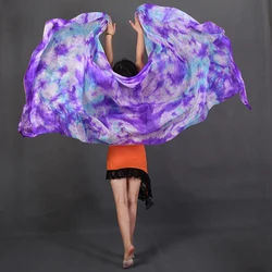 Belly Dance Silk Scarf Modern Dance Silk Props Hand Tie Dye Silk Veil Dance Practice Performance Props Size Can Be Customized