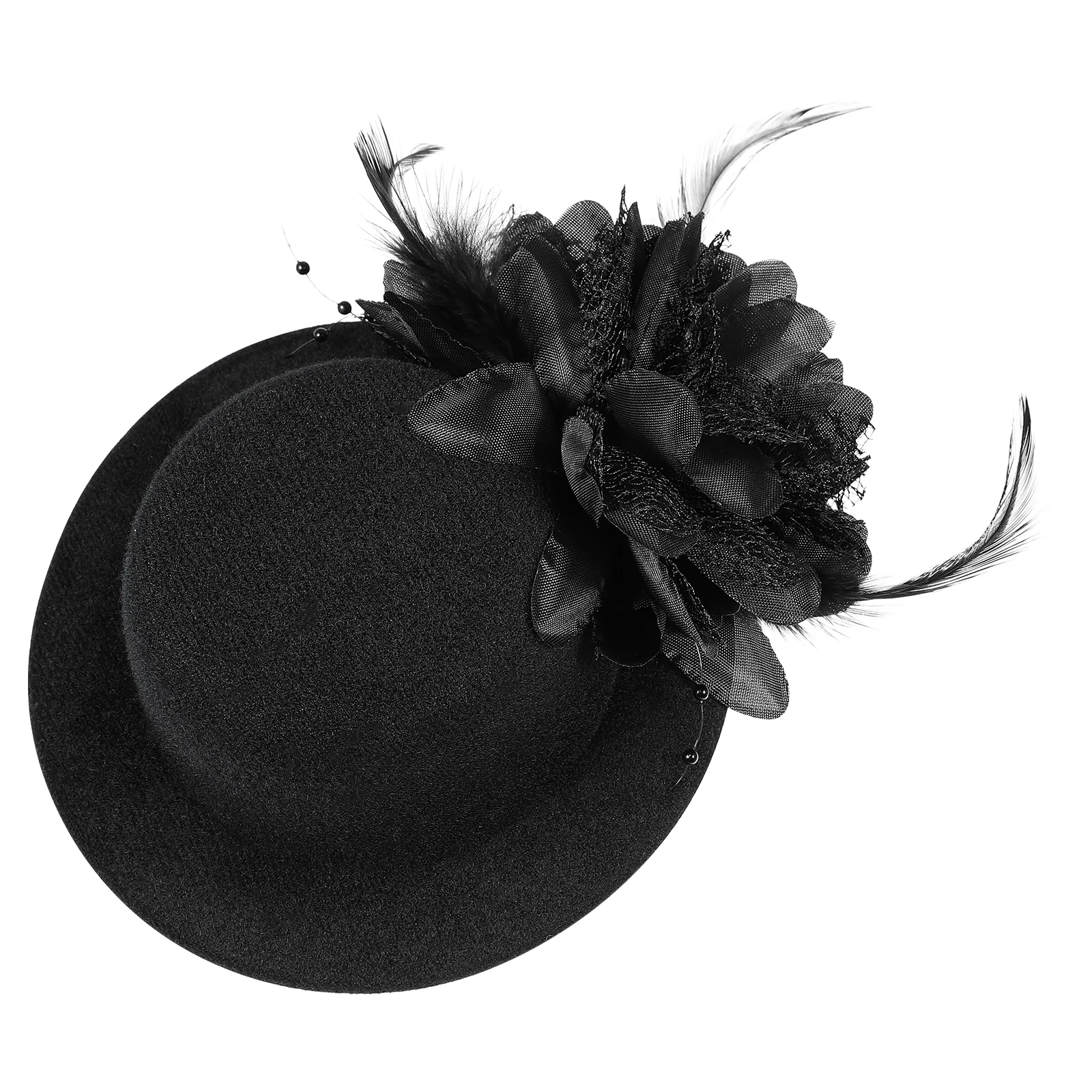 Lace Mesh Hairpin Women Curly Accessories Tea Party Hat Mini Coquette Top Hat Clip Elegant Bridal Headdress Retro