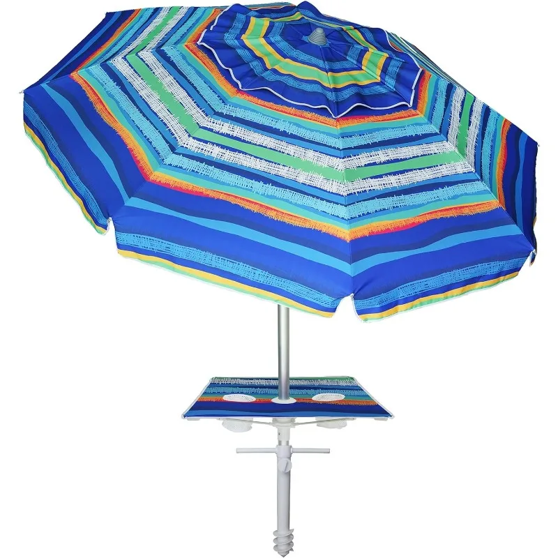 Beach Umbrellas for Sand Heavy Duty Wind Portable, 6.5 ft Beach Umbrella with Sand Anchor & UV Protection, Outdoor Patio