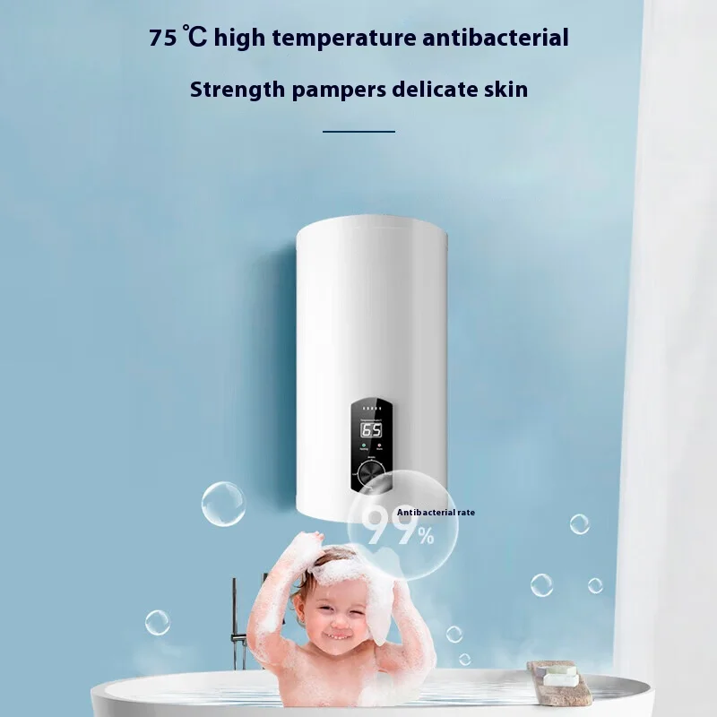 Smart 40L-80L Vertical Electric Water Heater Energy Efficient Wall Mounted RV Bath Shower Smart Features for Household Use