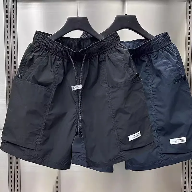 

Large Size Outdoor Sports Qui Dry Casual orts Men's Summer Elastic Waist Workwear Five-Quarter Straight Leg Pants