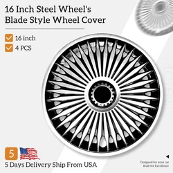 16 inch Blade Hubcaps Set of 4 Wheel Tire Covers Wheel Rim Cover with Toyota Volkswagen Chevy Nissan Sentra Honda Civic Cadillac