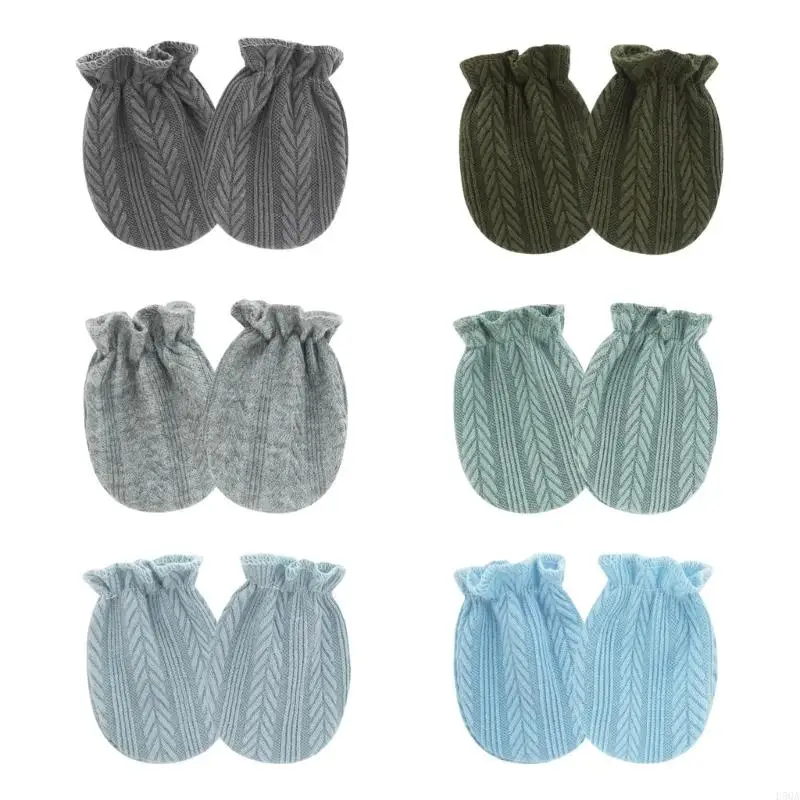 قفازات D5QA لحديثي الولادة مقاومة للخدش من القطن بإغلاق مرن، نسيج مريح