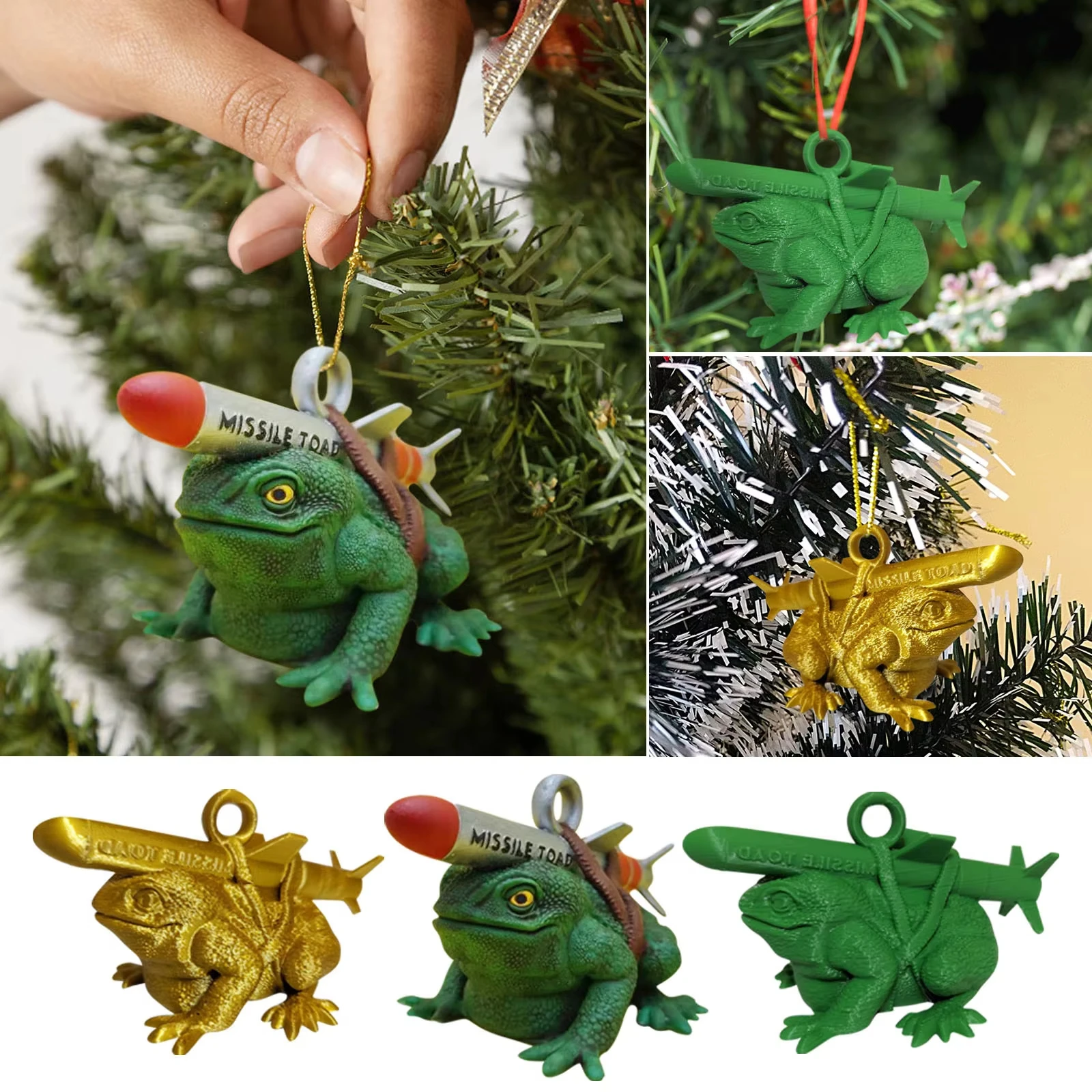 Mighty Toad Resin Decoration with Missile To Defend The Justice of The Animal Decorations Classmates and Friends Christmas Gifts