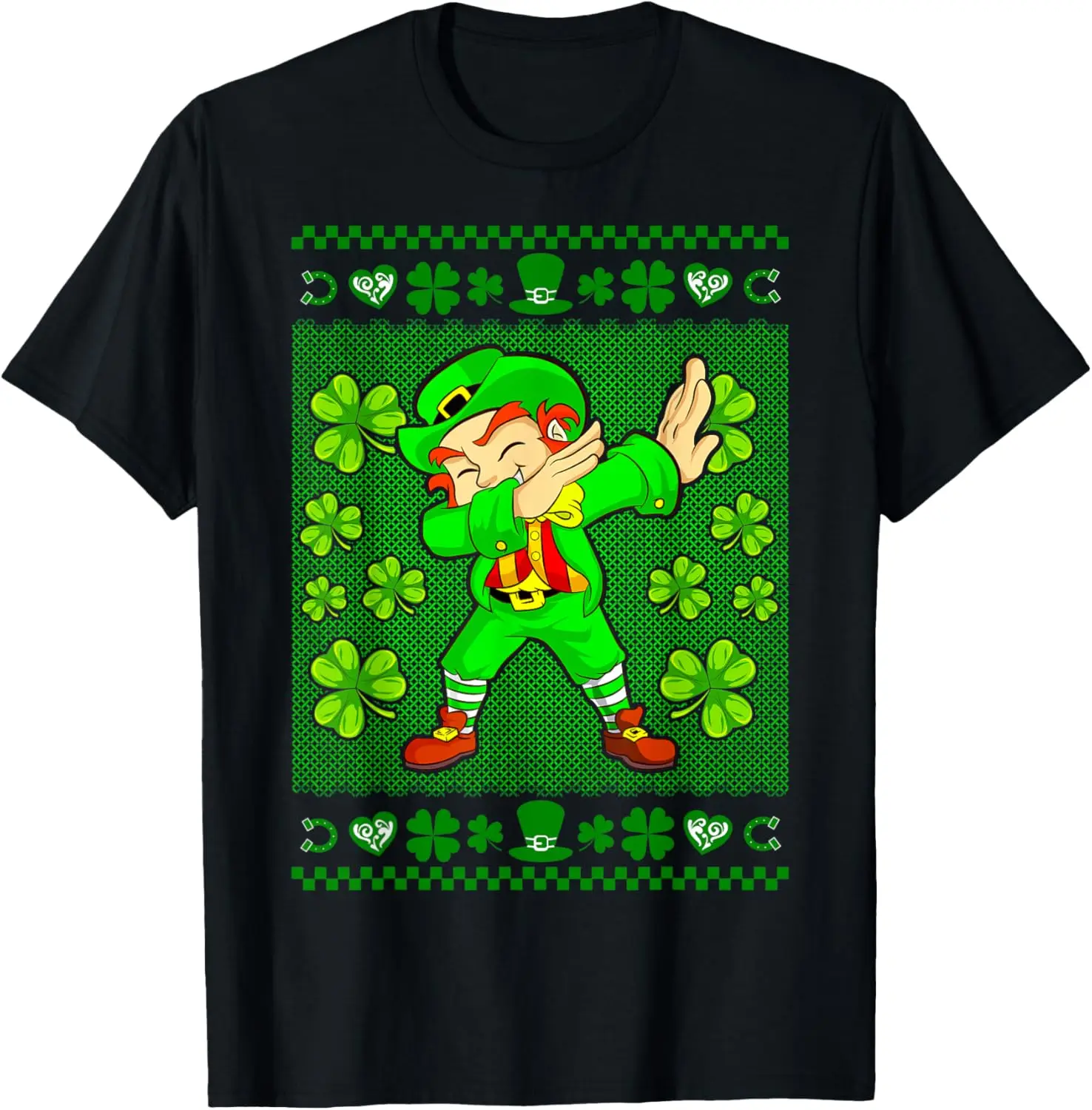 St Patricks Day Leprechaun Irish Dabbing Ugly Sweater T-Shirt