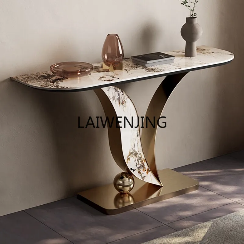 

HLZ entrance rack is opposite the door to the home, light luxury entrance table