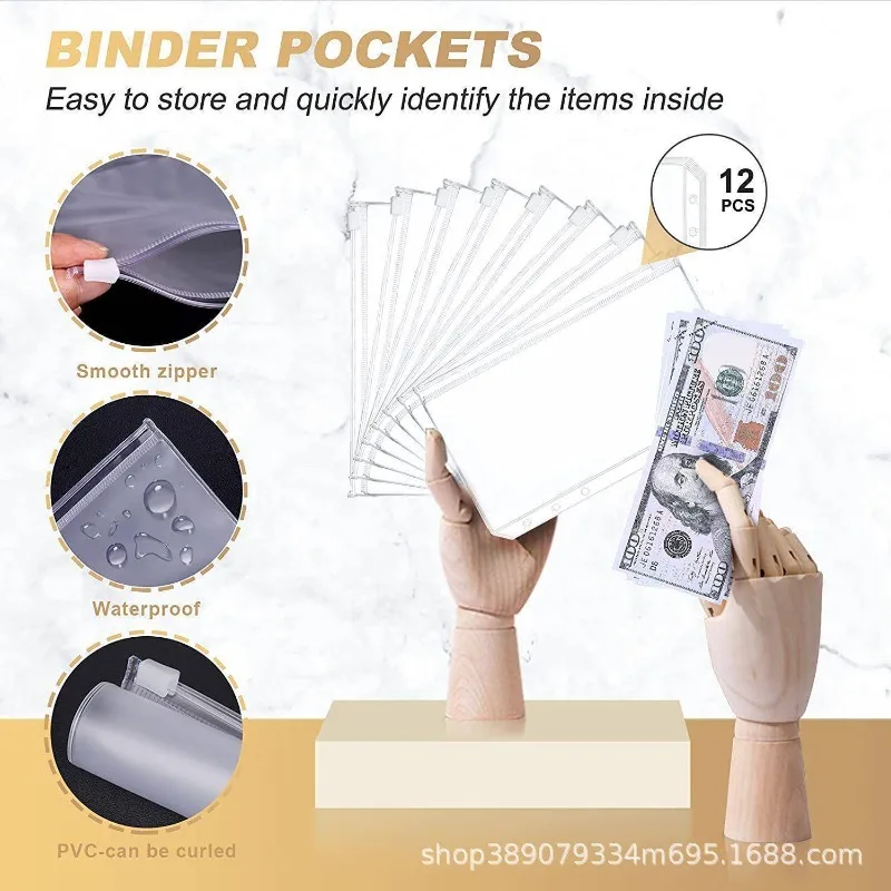 New Budget Plan Notebook A6 Cash Envelope Saving Money 6 Holes Binder for Financial Management A6 Loose-leaf Notebook Binder