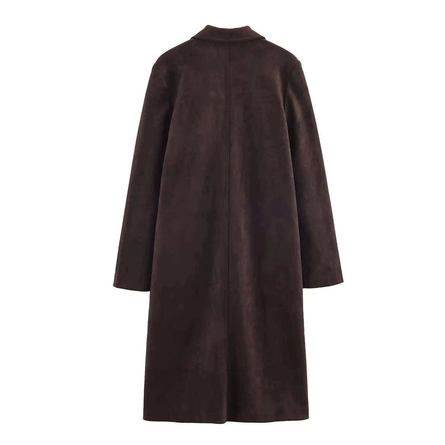 2025 여성 패션 유럽 및 미국 스타일 가을 신상품 안티 스웨이드 텍스처 롱 코트 올매치 긴 소매 코트 여성용