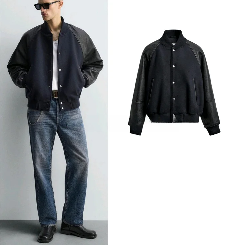 

Осень-зима, новое мужское пальто для колледжа Sle Long Sve Pilot Jaet, пальто в рубчик с воротником, свободный крой, молодежное, из полиэстера, в повседневную полоску