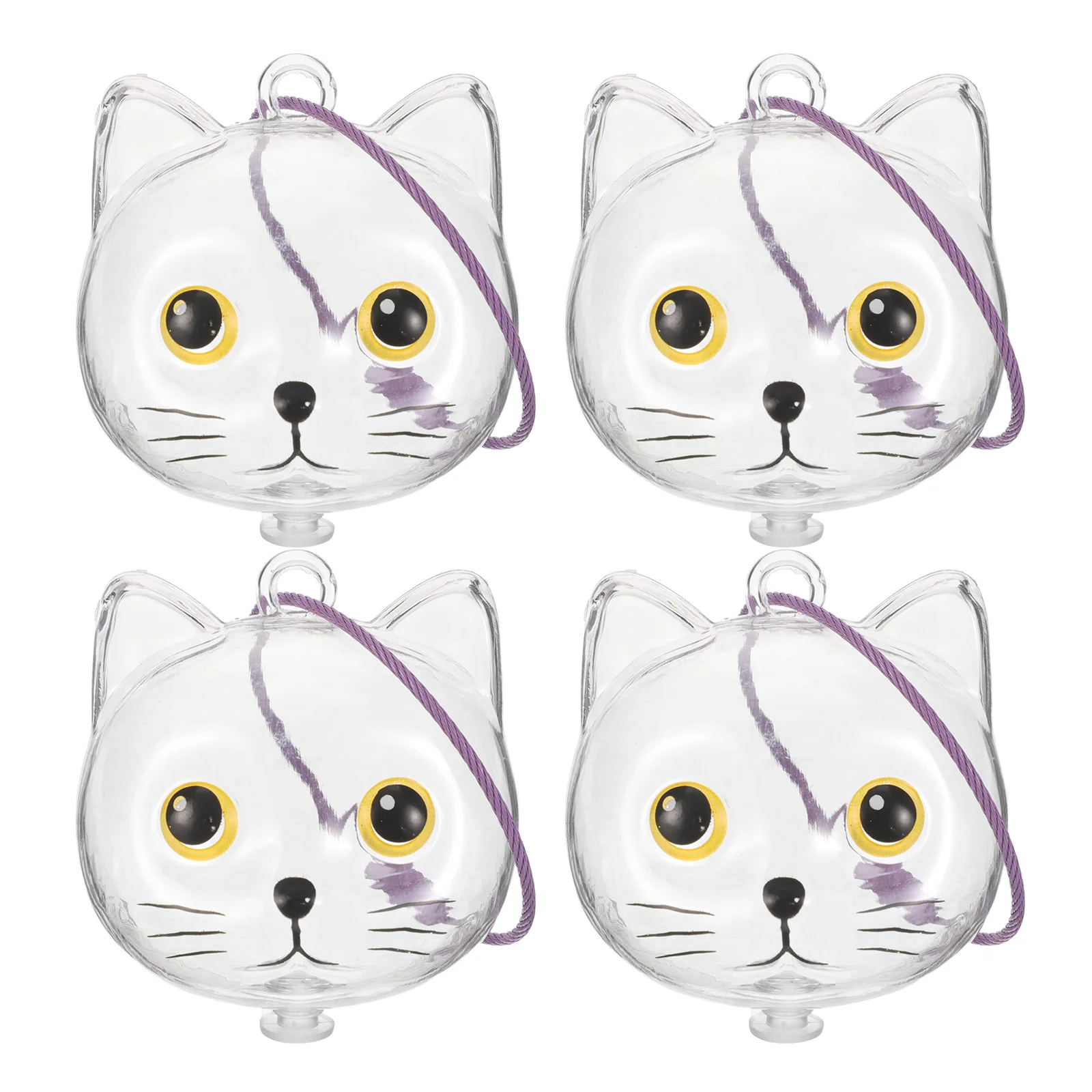

4Pcs Cat Hair Memorial Pendant Transparent Keepsake Portable Keychain Pet Hair Storage Box Souvenir Display for Remembrance