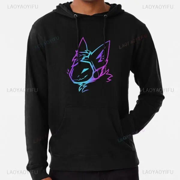 Groovy Protogen Bust Lineart Anime Graphic Unisex Hoodie Oversized Streetwear Y2K Aesthetic Cyber Kawaii Gamer Apparel