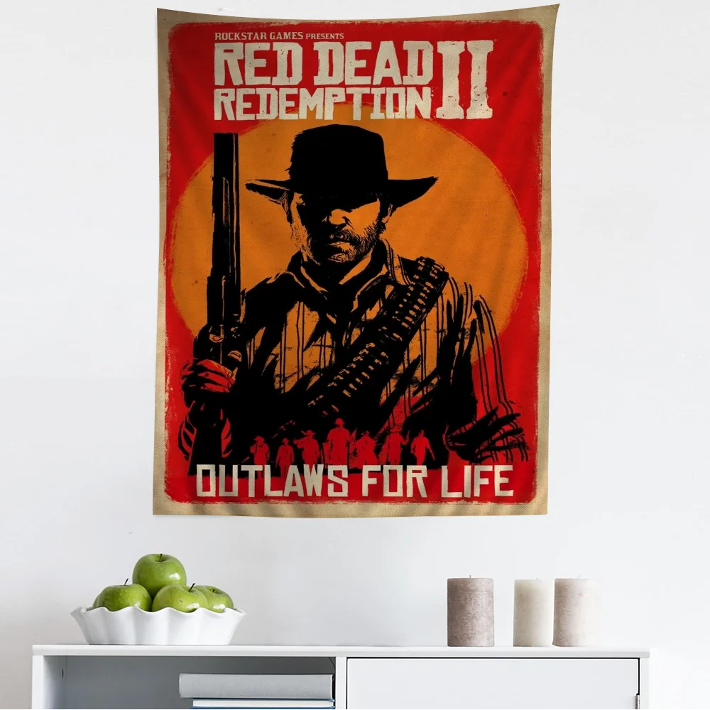 Game TV-Red-Dead-Redemption 2 DIY Wall Tapestry for Living Room Home Dorm Decor Wall Art Decor