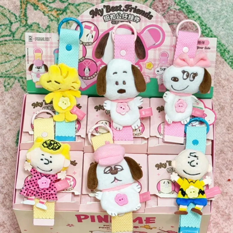 Магнитная плюшевая заколка-подвеска Jiumu Magshop Peanuts Snoopy в закрытой коробке, коллекционная игрушка-сюрприз, украшение для рабочего стола, подарок для девочек