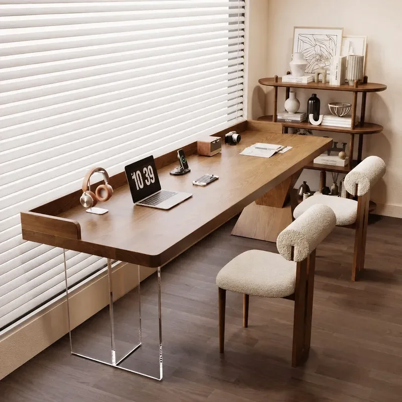 Japanese Style Minimalist Acrylic Desk Baffle for Windowsill Home Bedroom Modern Study Log Wind Suspension Design New Arrival