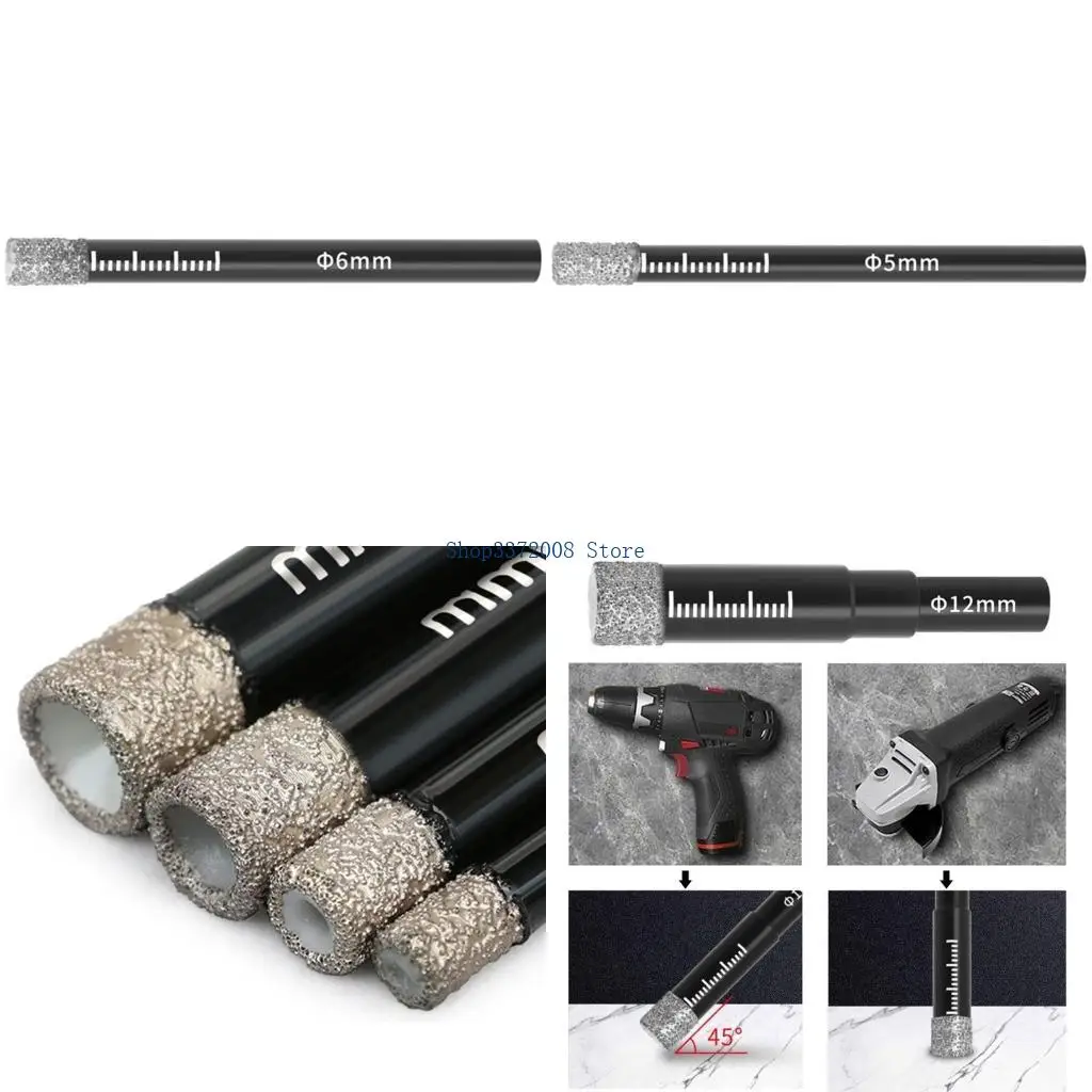 

Quality Diamonds Brazed Dry Drilling Bit 5/6/8/10/12/14/16mm Bit Round Shank