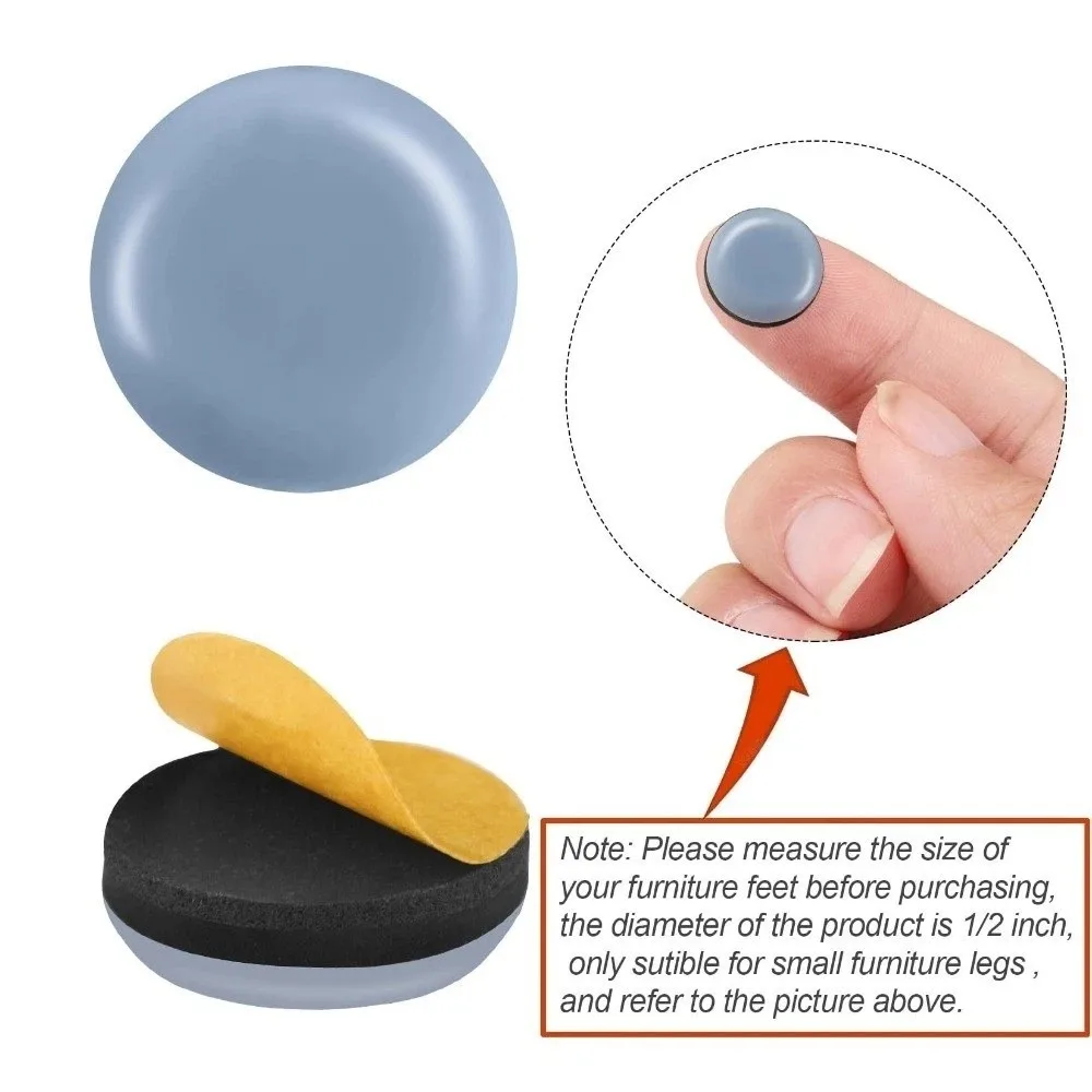 24 unids/set deslizadores de electrodomésticos autoadhesivos almohadillas deslizantes de muebles antiarañazos gruesas antiabrasión de alta resistencia