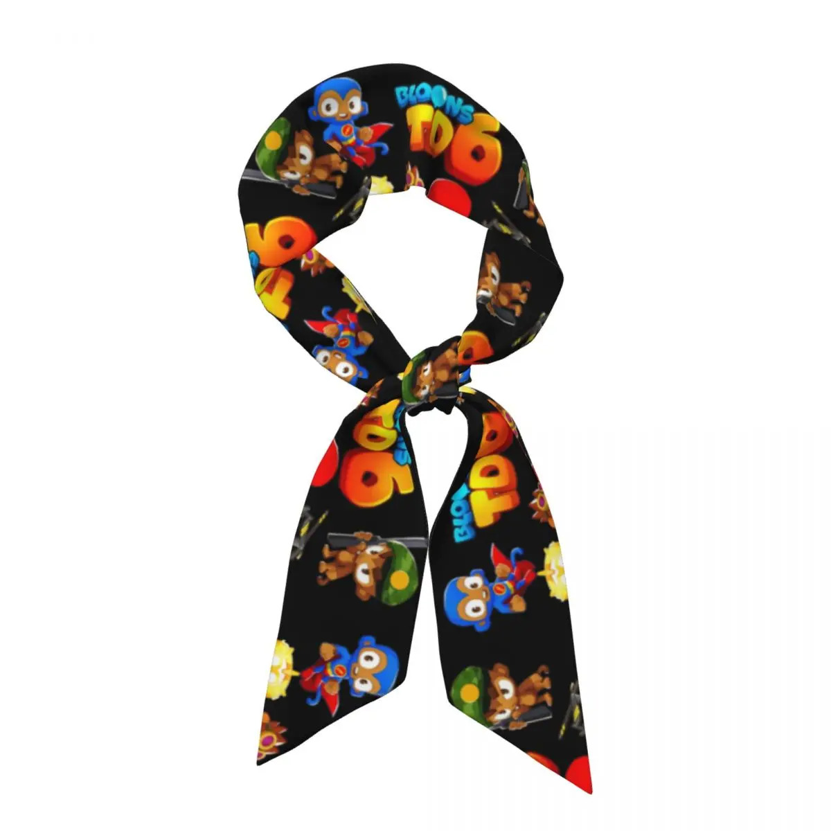 BTD6 Compilation Women Long Narrow Scarf Silky Skinny Scarf Multi-use Neck Head Wrap for Office Daily Party