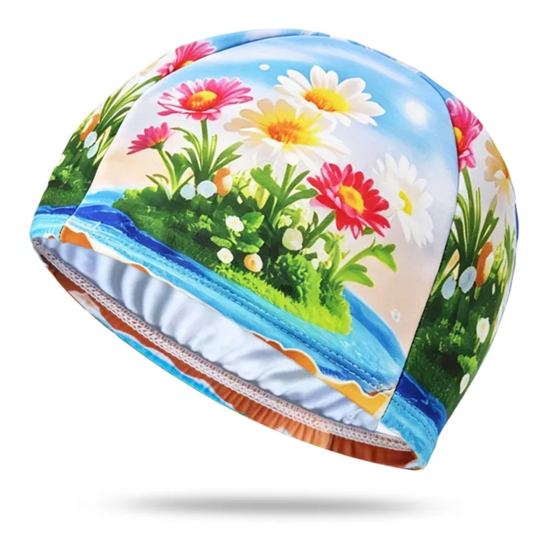 Accesorios para Piscina, Gorro de Natación con Estampado Moderno, Estilo Elástico para Adultos, Adolescentes y Niños, Deportes Acuáticos