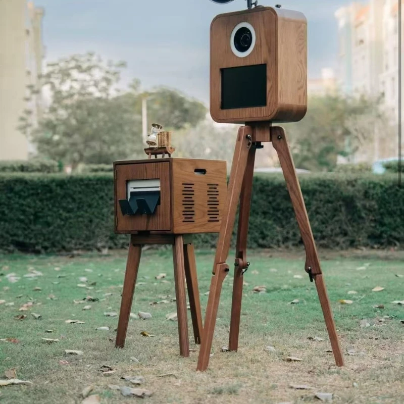 

Domestic retro interactive photo booth selfie mirror machine big head sticker advertising machine